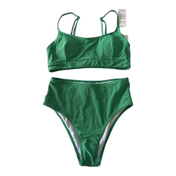NWT-CUPSHE-TWO PIECE TEXTURED SWIMSUIT-SIZE SMALL - Picture 4 of 8